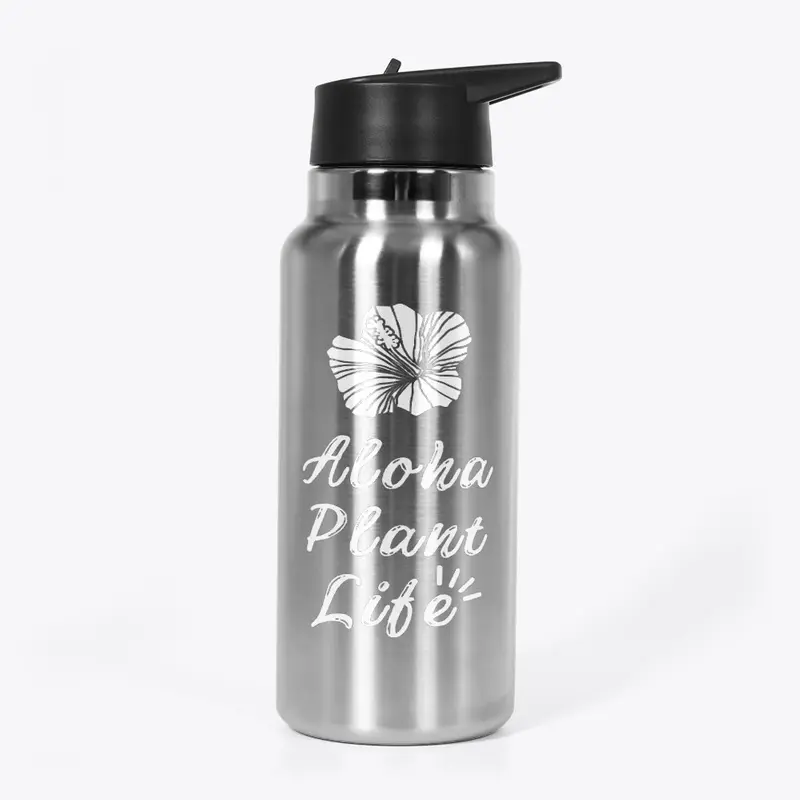 Aloha Plant Life Water Bottle with Straw